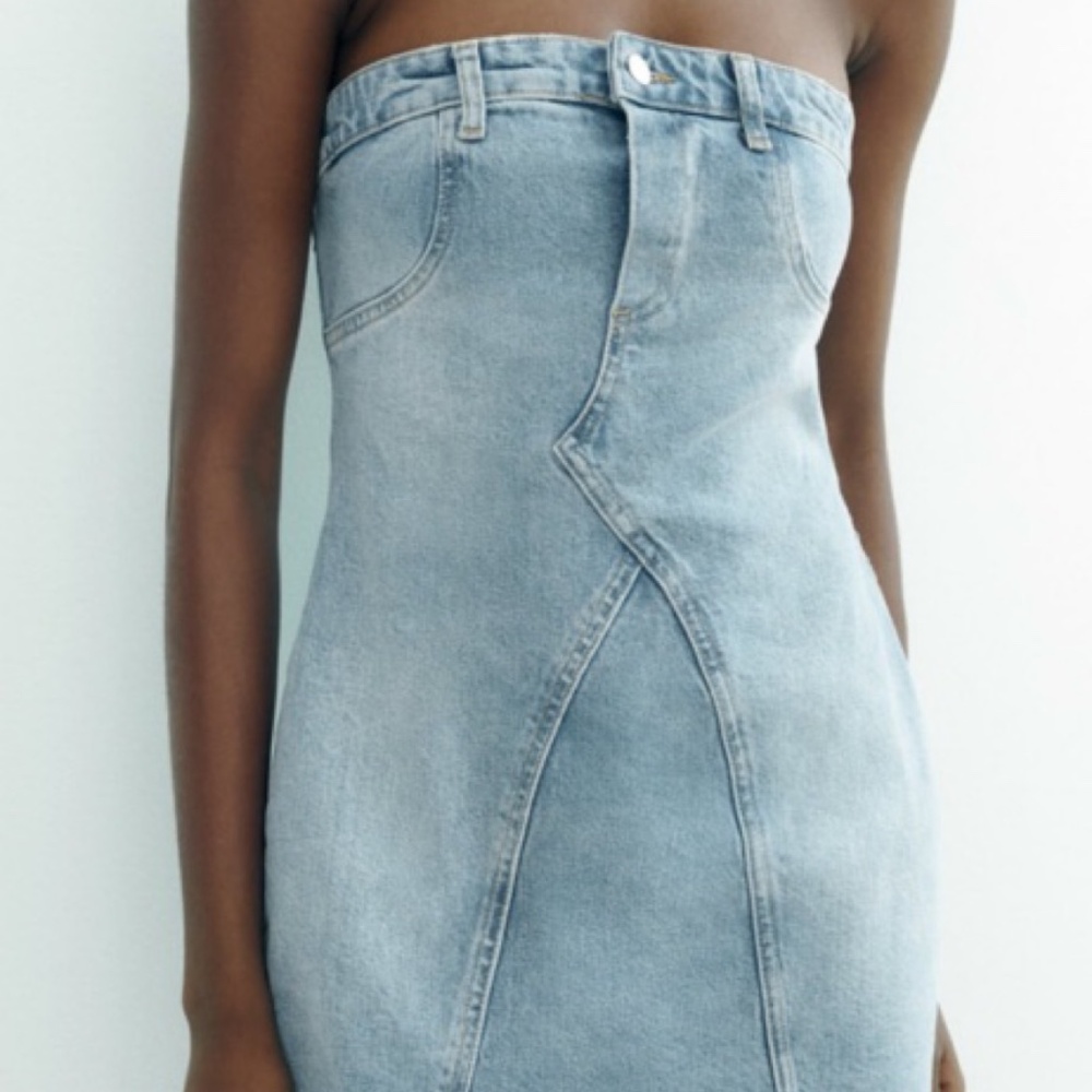 Denim Strapless Dress
